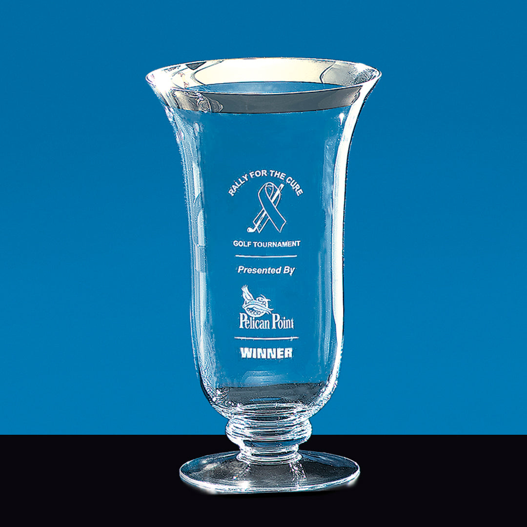 Crystal Medalist Vase w/Platinum Rim - Prize Possessions
