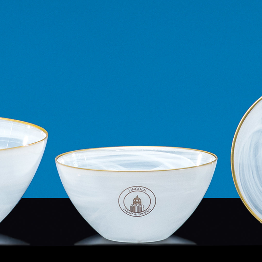 Alabaster Bowl with gold rim