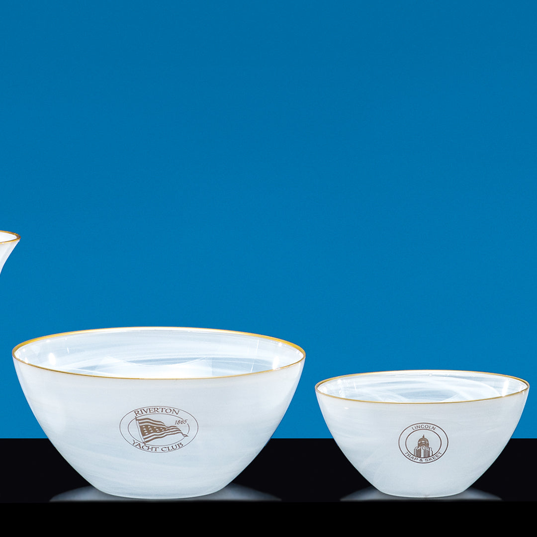 Alabaster Bowl with gold rim