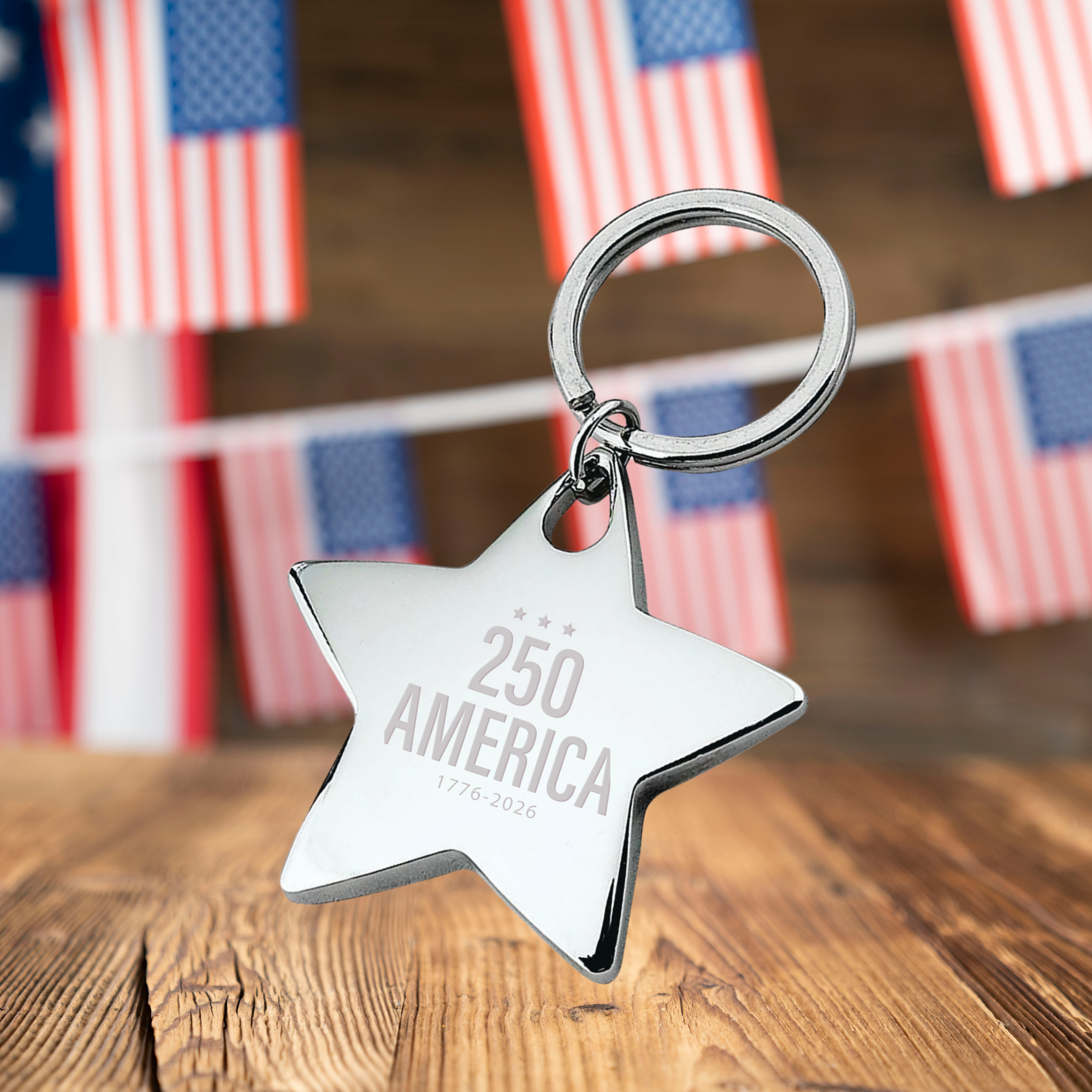 Silverplate Star Keychain