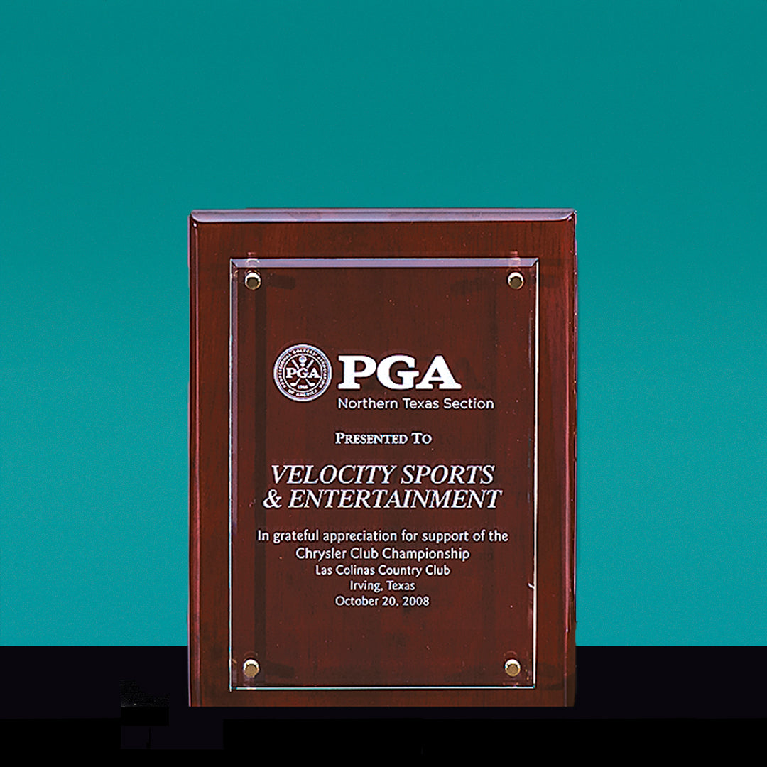 Glass/Rosewood Plaque - Prize Possessions