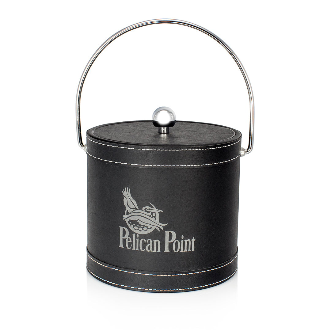 Black Leatherette Ice Bucket - Prize Possessions