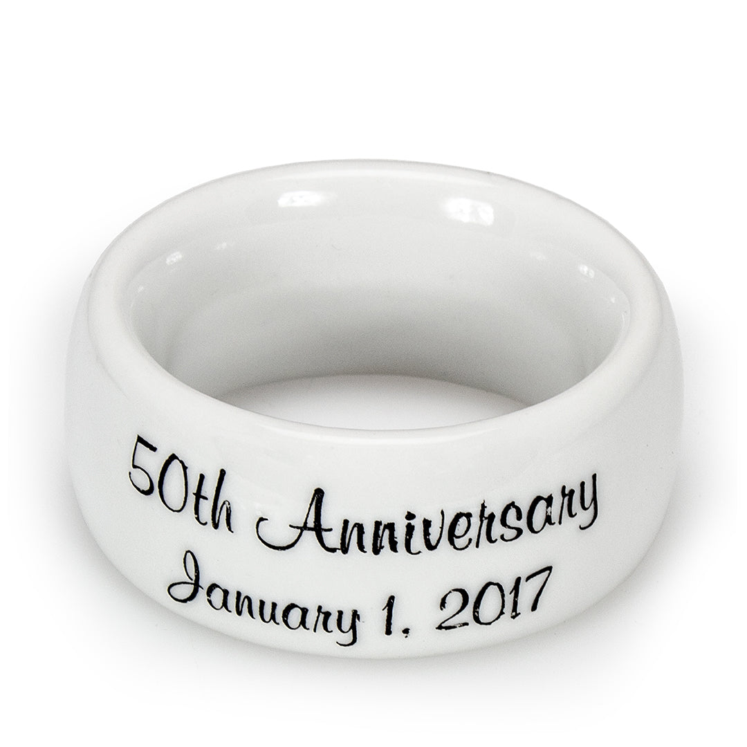 White Ceramic Napkin Ring - Prize Possessions