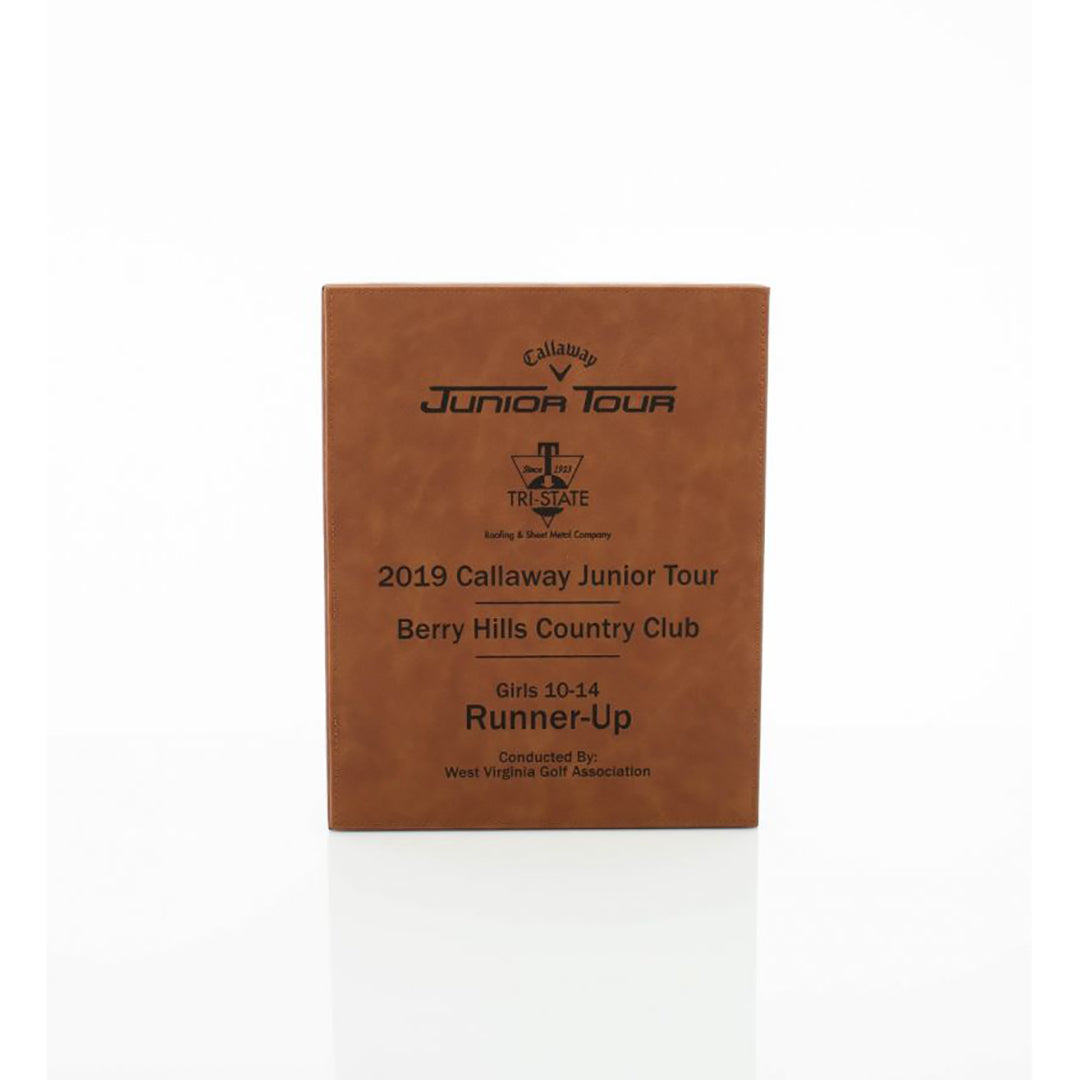 Caramel Leatherette Plaque - Prize Possessions