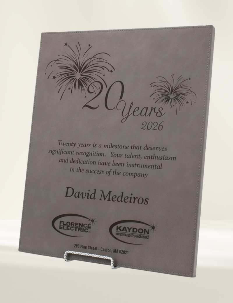 Grey Leatherette Plaque