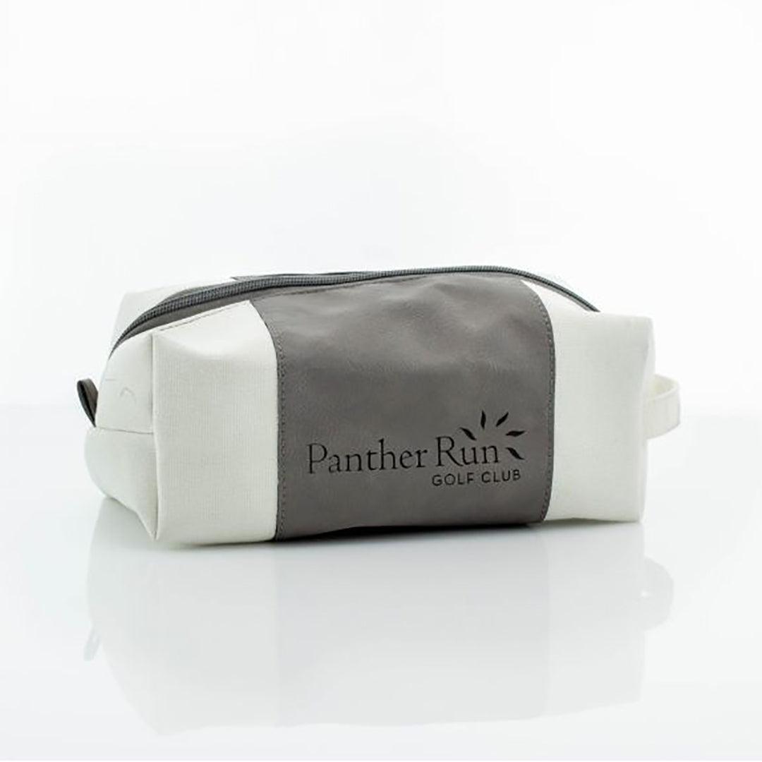 Grey Leatherette Canvas Travel Kit