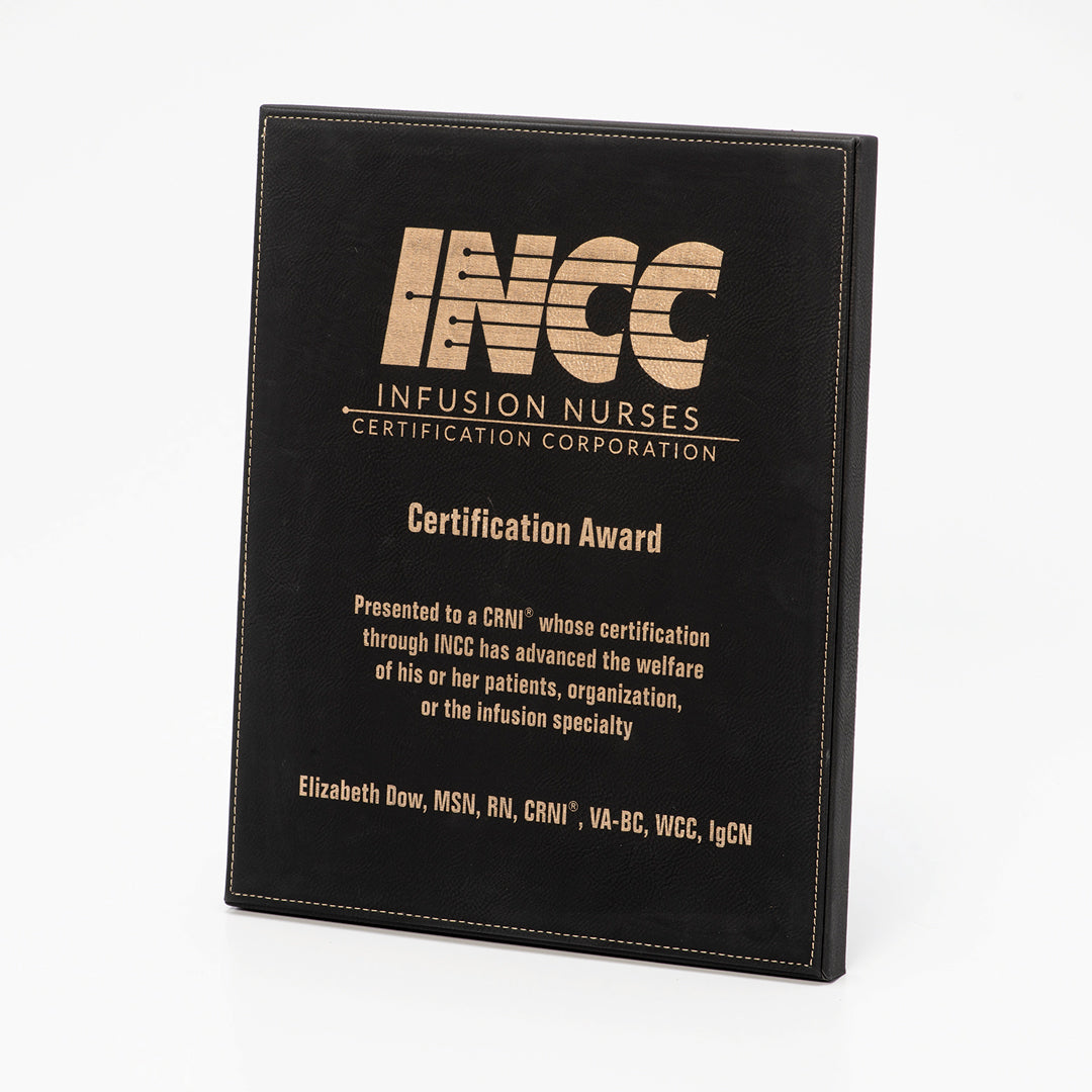 Black/Gold Leatherette Plaque - Prize Possessions