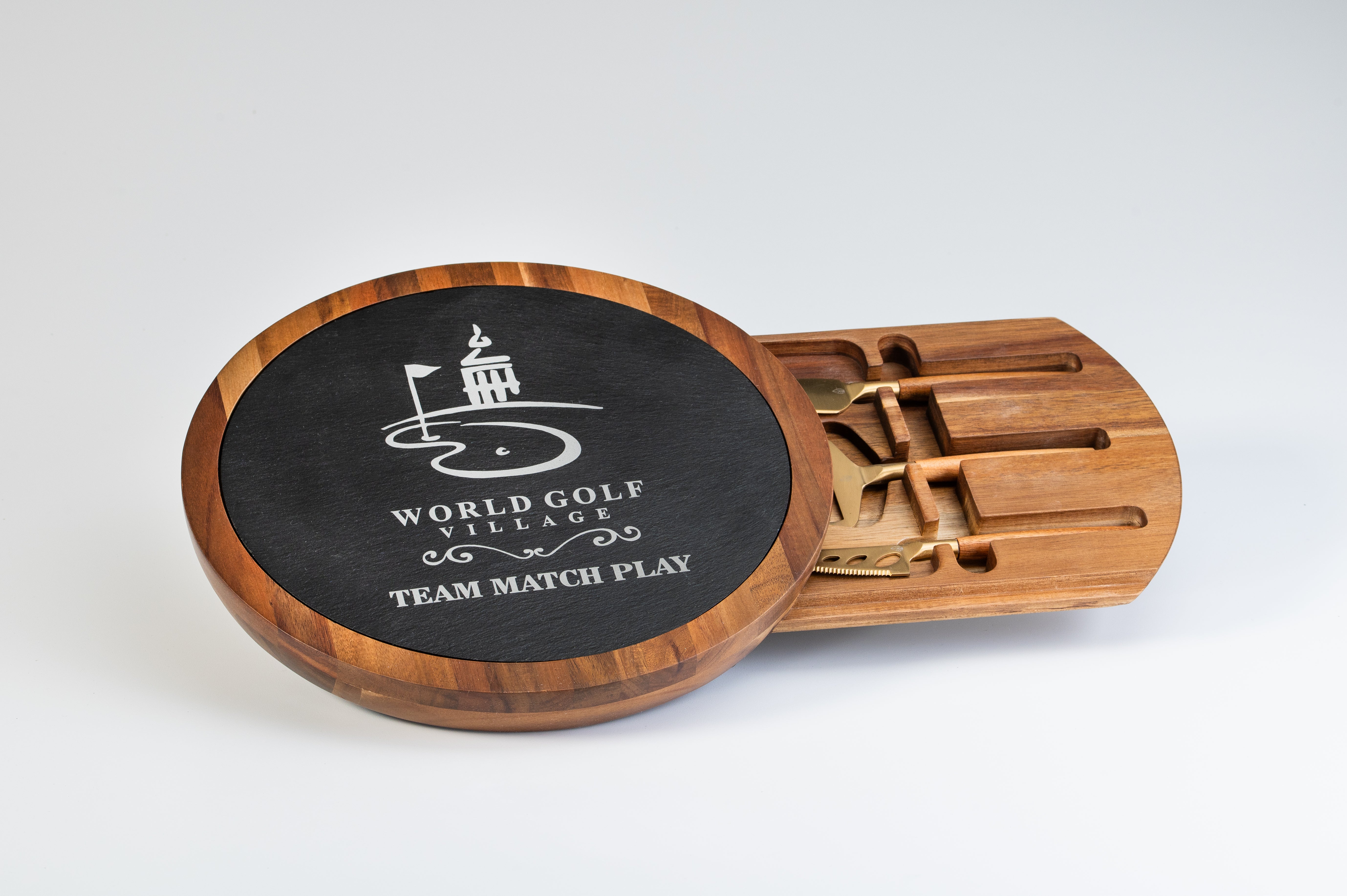 Acacia Wood & Slate Board with Cheese Tools