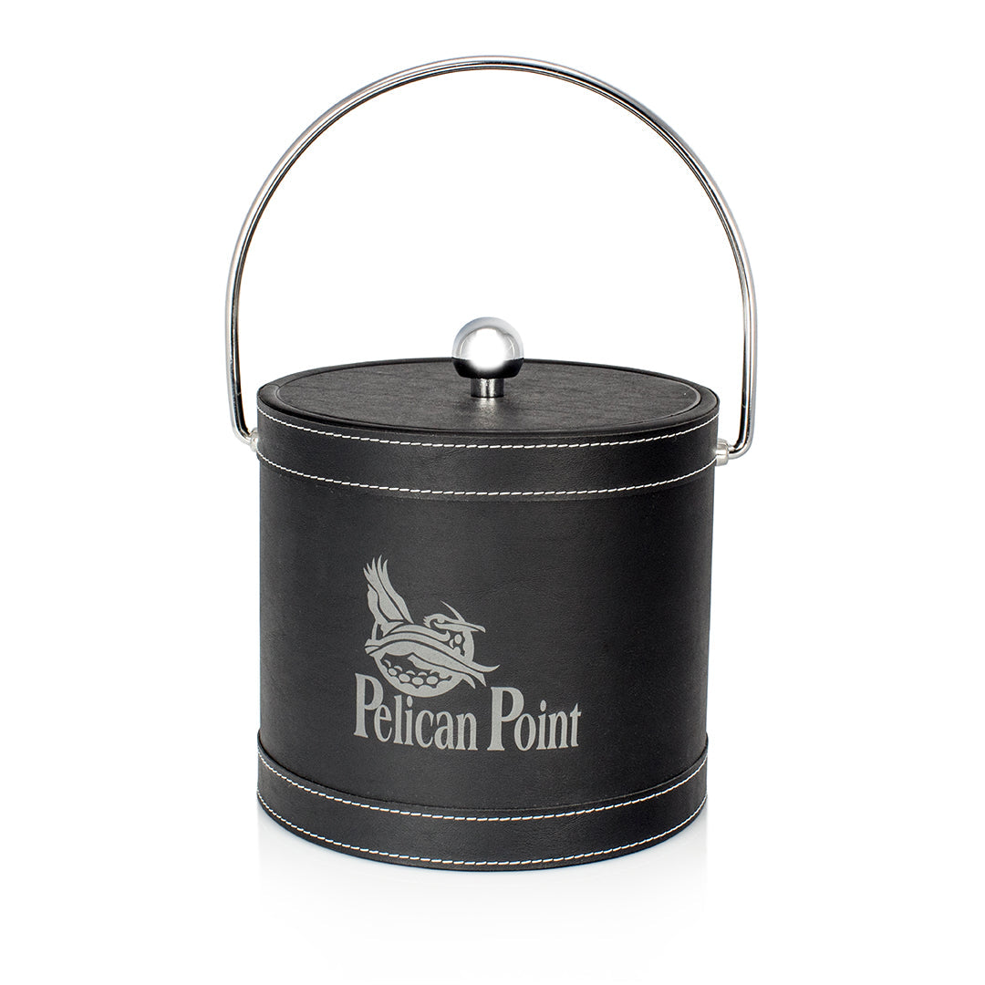 Black Leatherette Ice Bucket