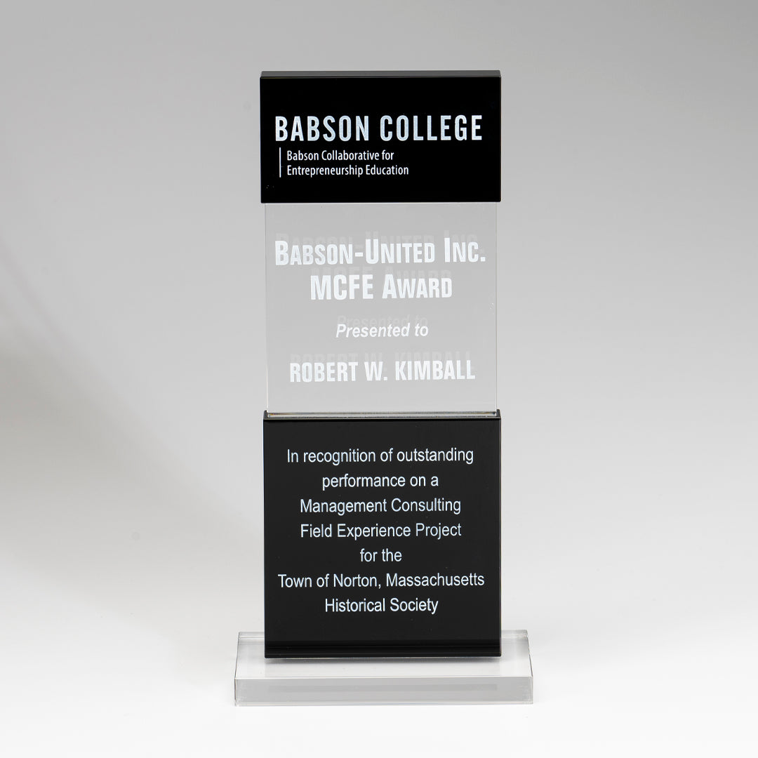 Crystal Black Tiered Post Award