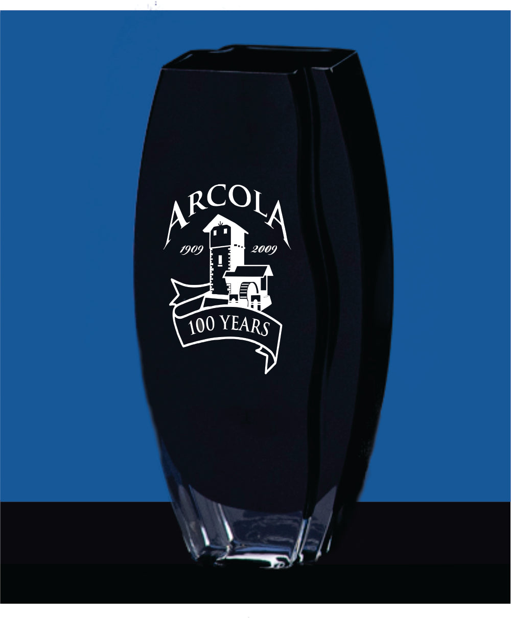 Ebony Double Panel Glass Vase