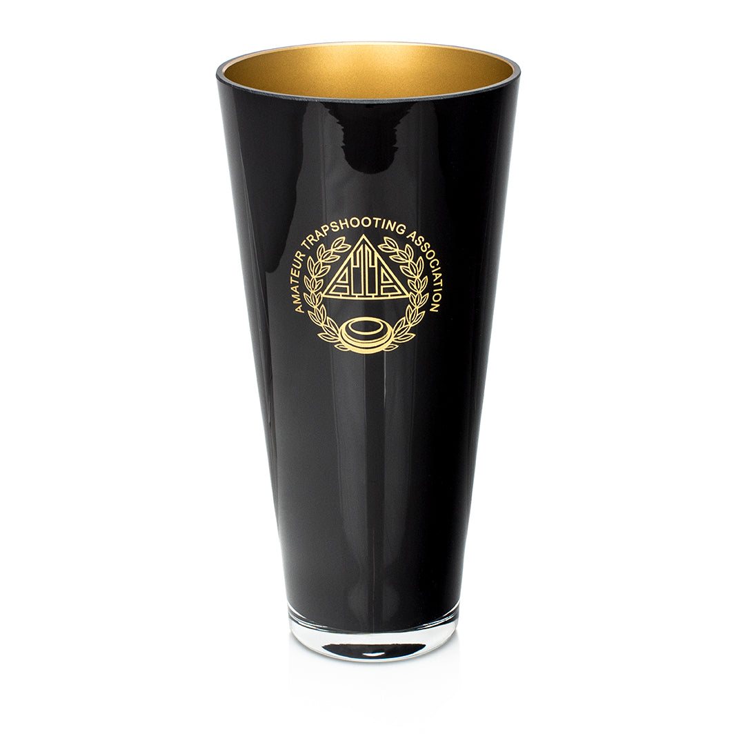 Ebony Funnel Vase with Gold Lining