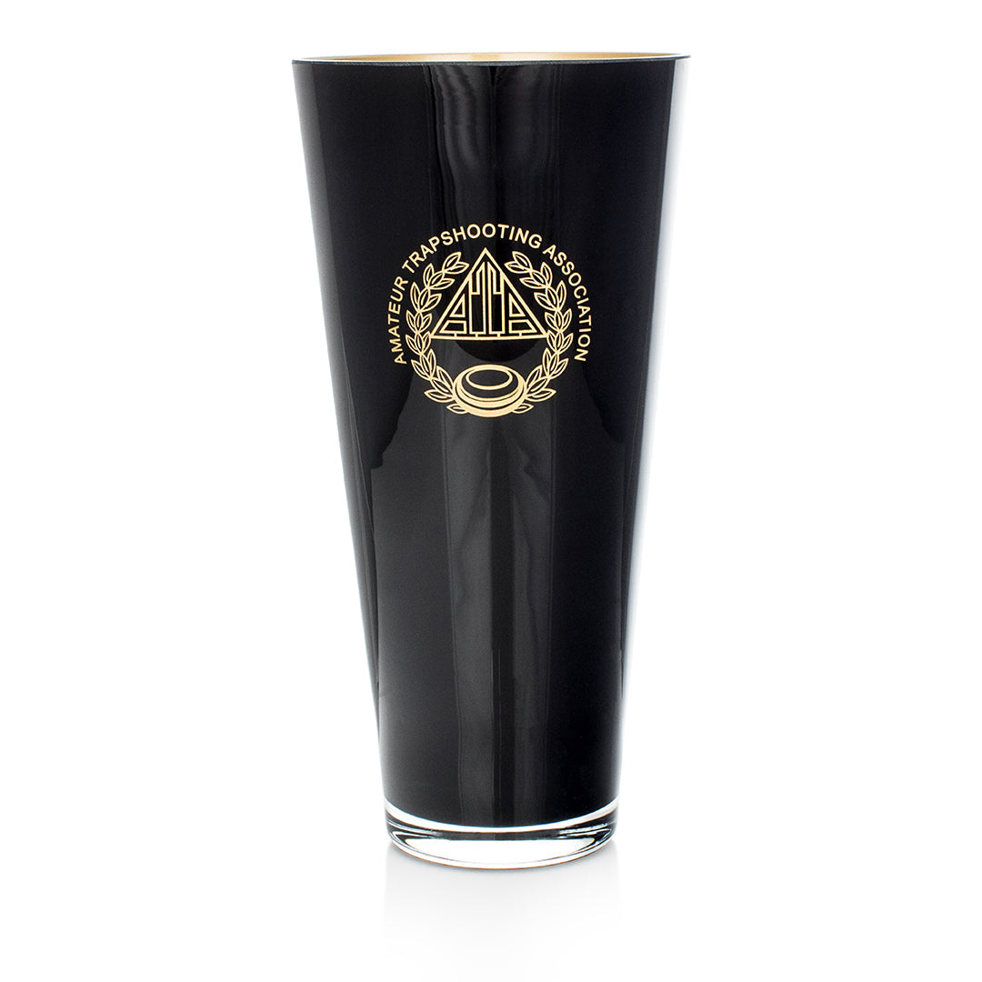 Ebony Funnel Vase with Gold Lining