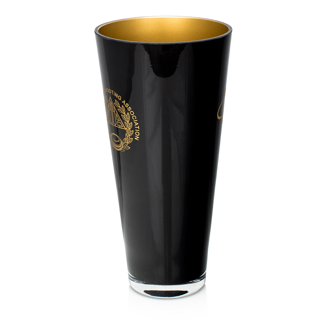 Ebony Funnel Vase with Gold Lining