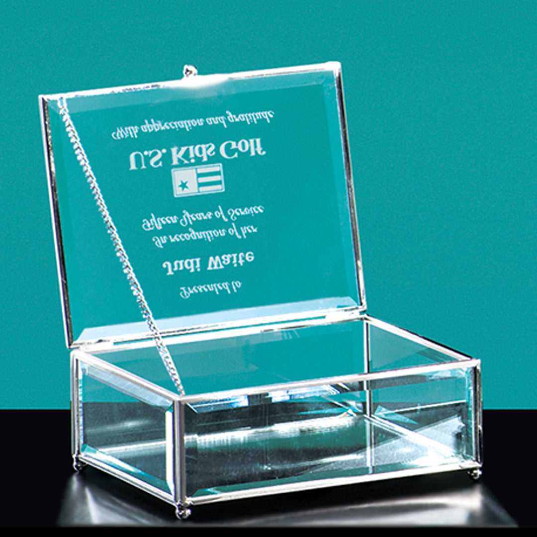 Glass Hinged Square Box - Prize Possessions