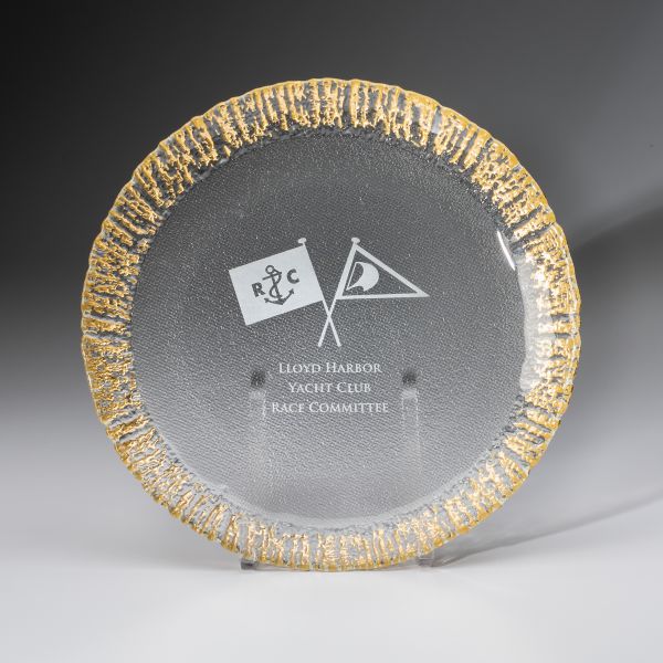 Glass Plate with Gold Trim