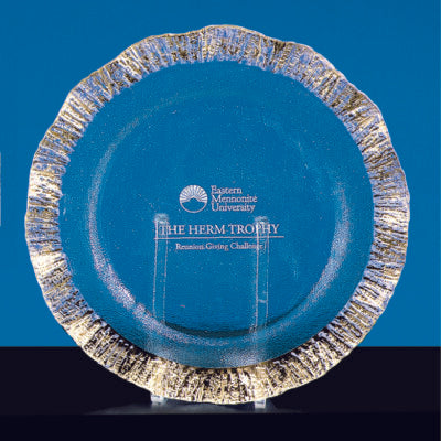 Glass Platter with Gold Trim