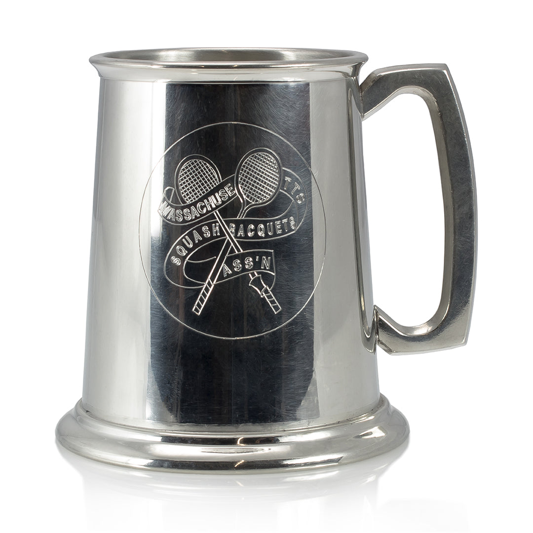 Pewter Tankard with Gass Bottom