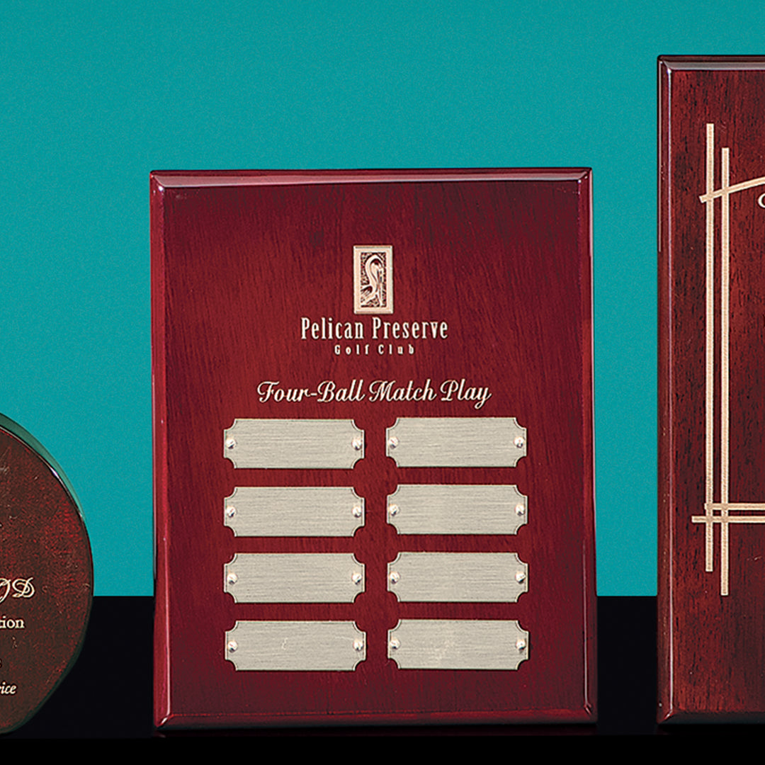 Rosewood Plaque $10 PrizeColor or laser engraving / Plates $5 additional and $1.25 per word