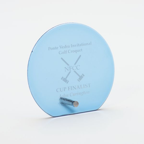 Round Blue Glass Award