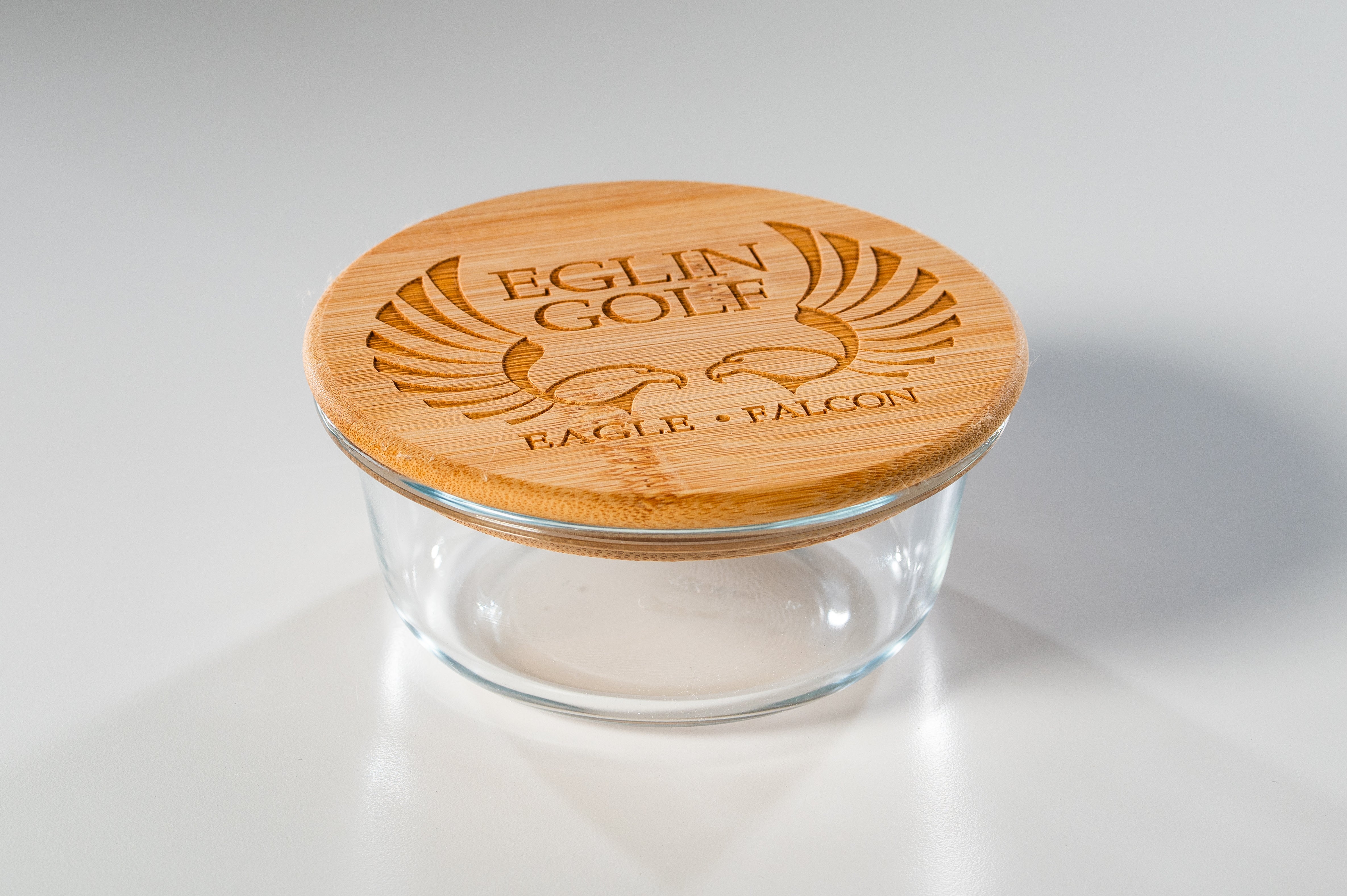 Round Glass Container with Bamboo Lid
