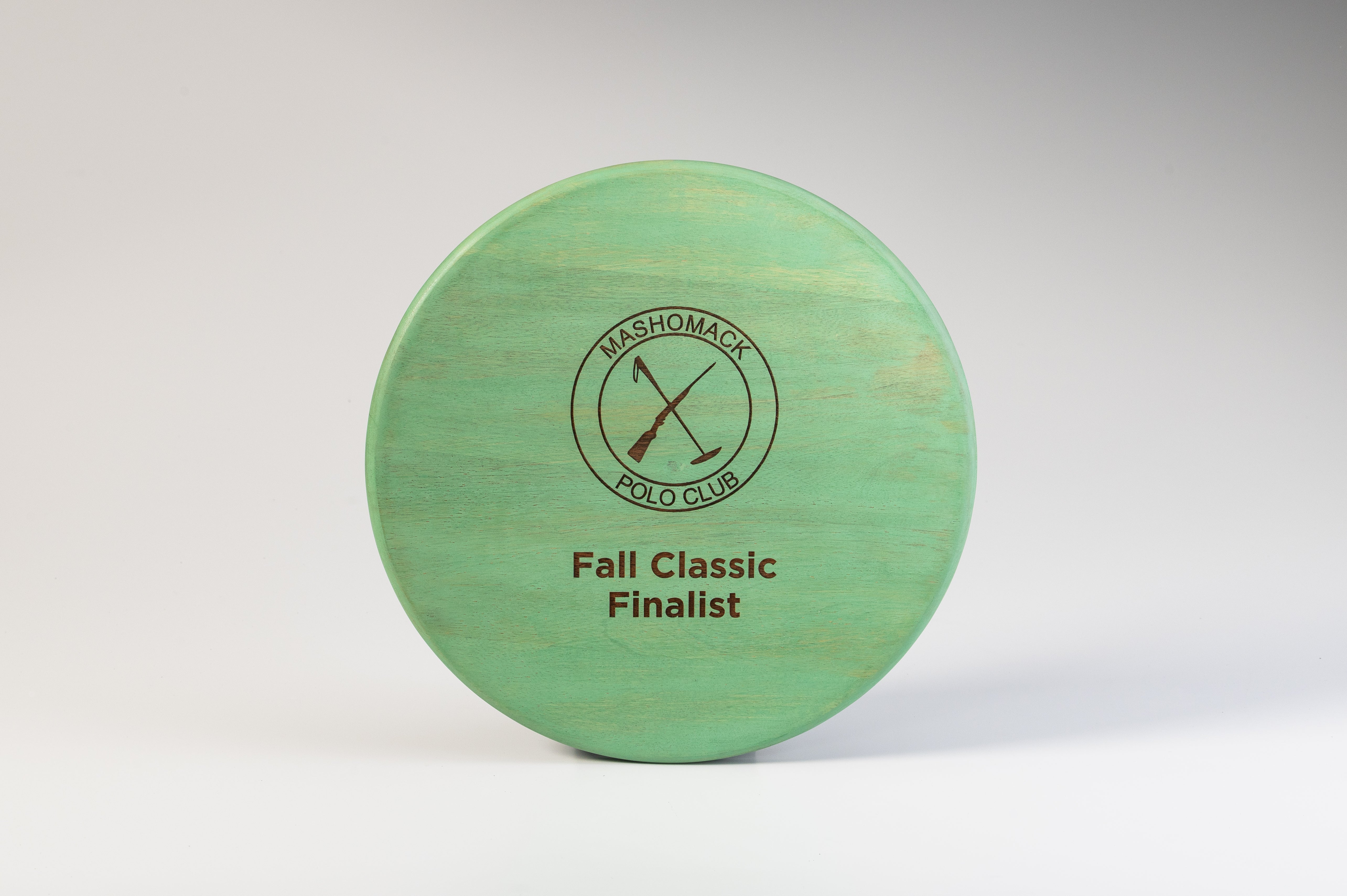 Round Green Wood Tray