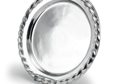 Round Tray with Rope Trim