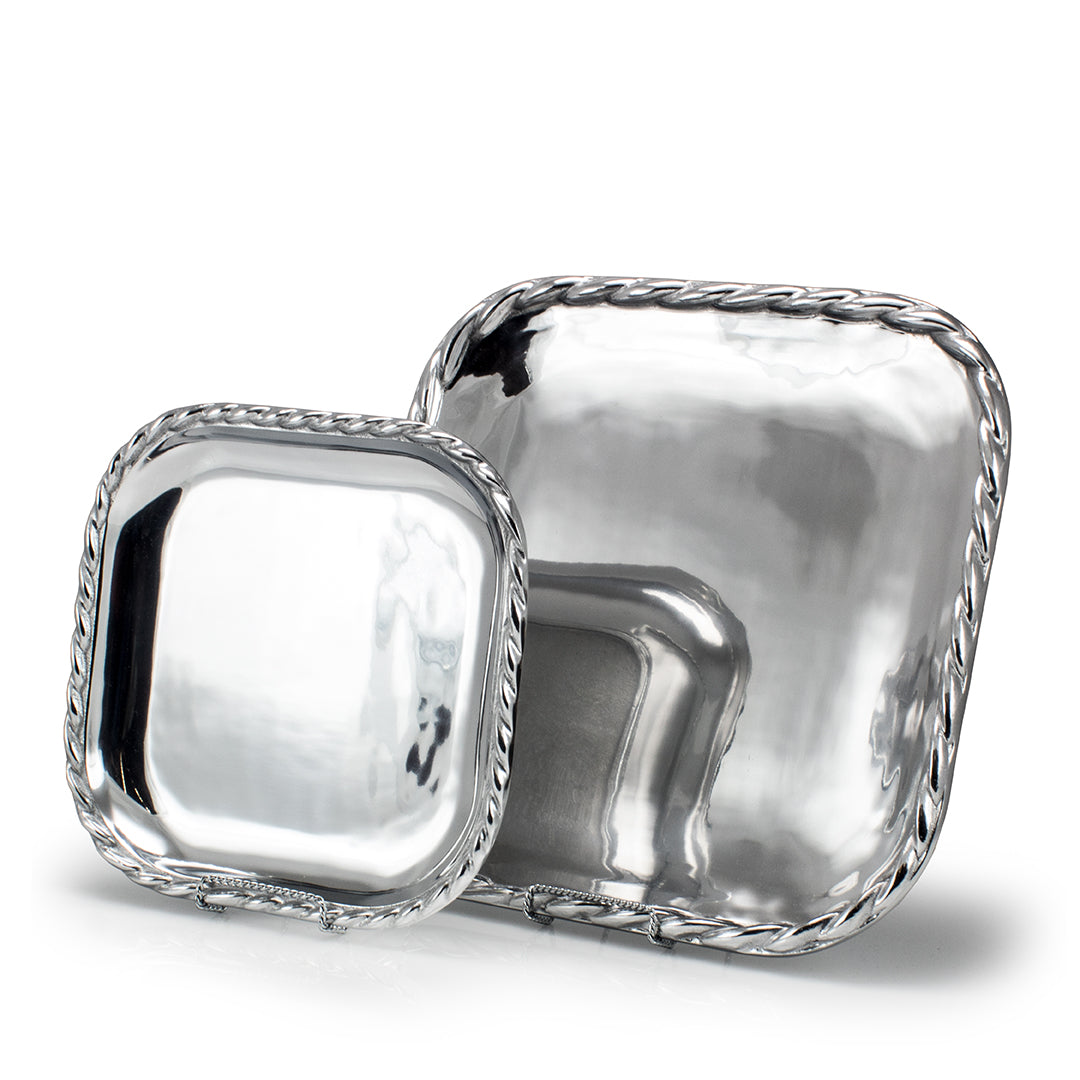 Square Tray with Rope Trim
