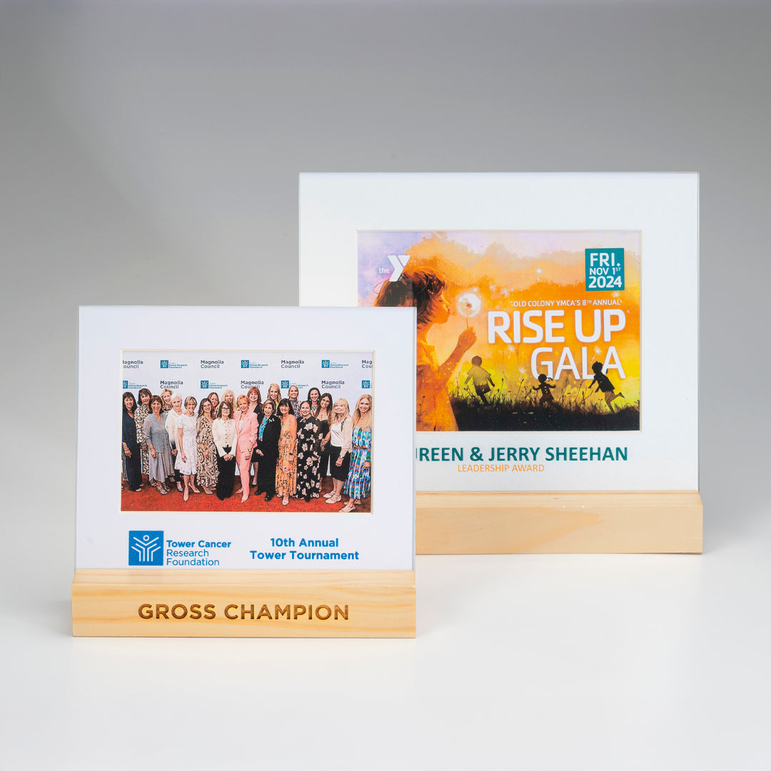 White Frame with wood base-horizontal