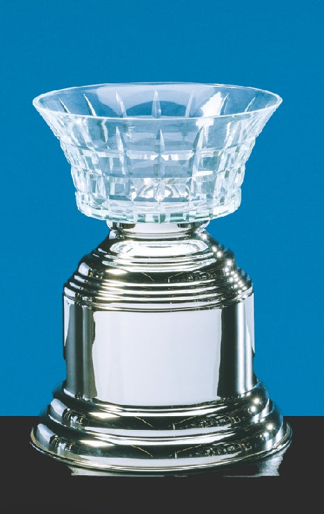 Crystal Bowl on Nickle Plated Base - Prize Possessions  