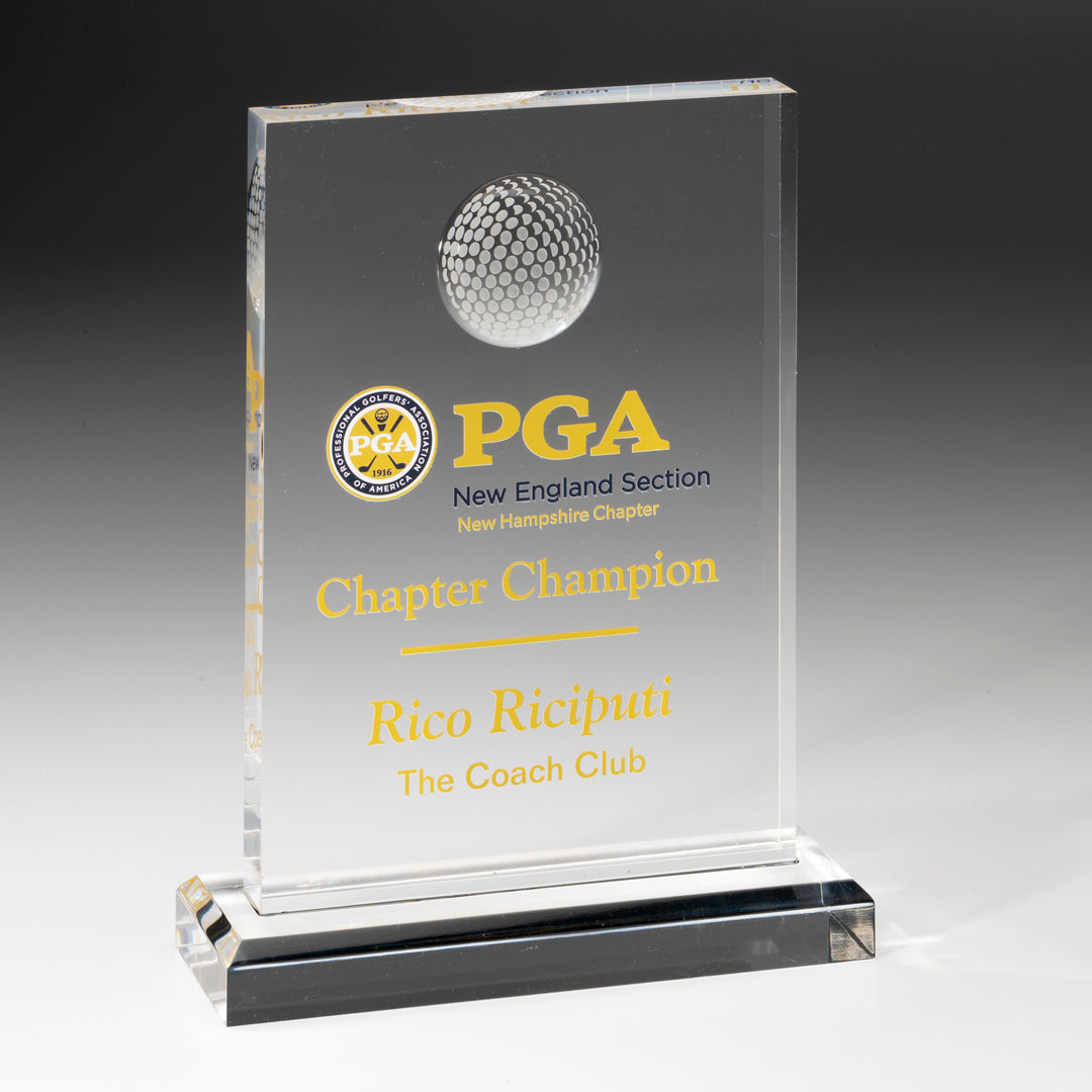 Acrylic Golfer Award- w/base - Prize Possessions  