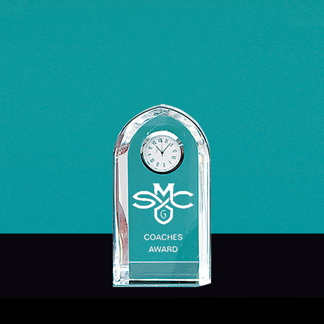 Optic Crystal Clock - Prize Possessions  