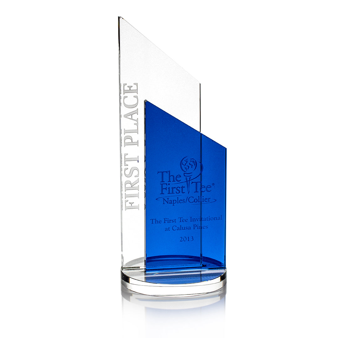 Crystal Success Award w/Blue Panel - Prize Possessions  