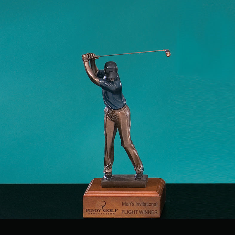 Male Tinted Swing Golf Statue - Prize Possessions  