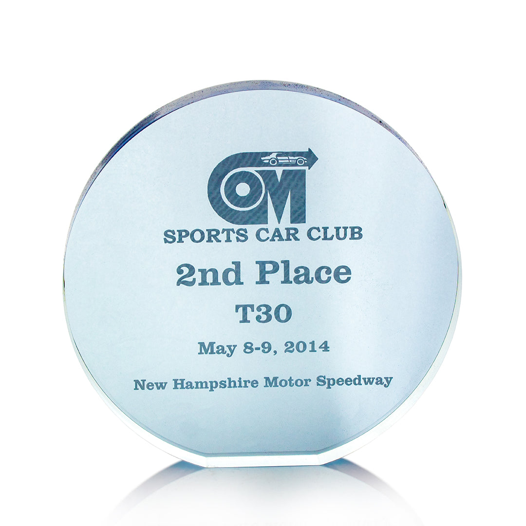 Acrylic Round Blue Award - Prize Possessions  