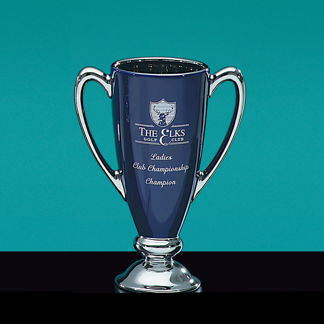 Blue Ceramic Cup with Handles - Prize Possessions  
