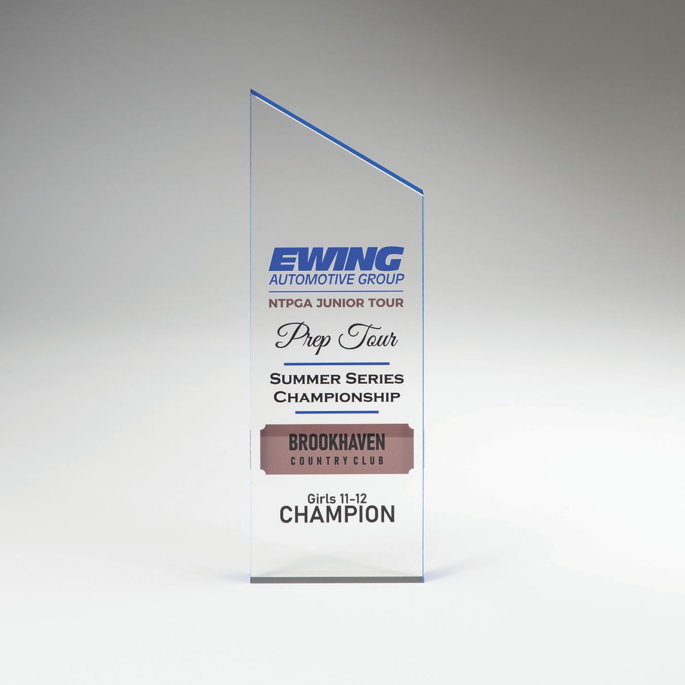 Acrylic Blue Edge Tower Award - Prize Possessions  