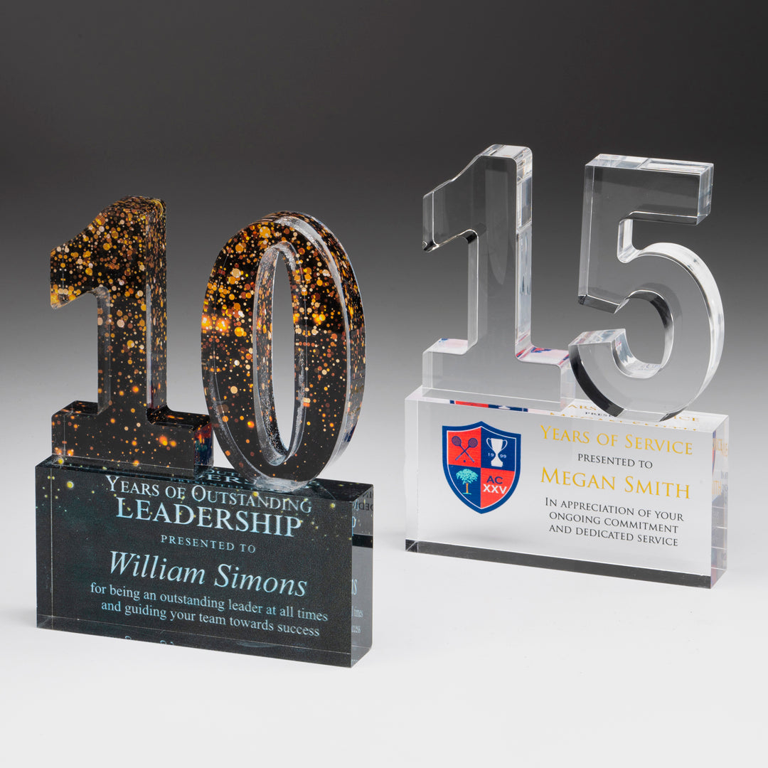 Acrylic Number Award - Prize Possessions  