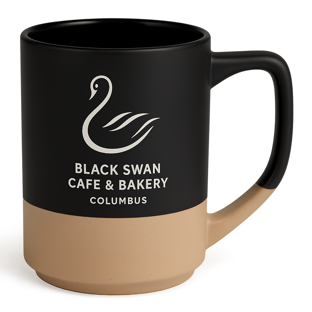 Black Ceramic Mug with gray base