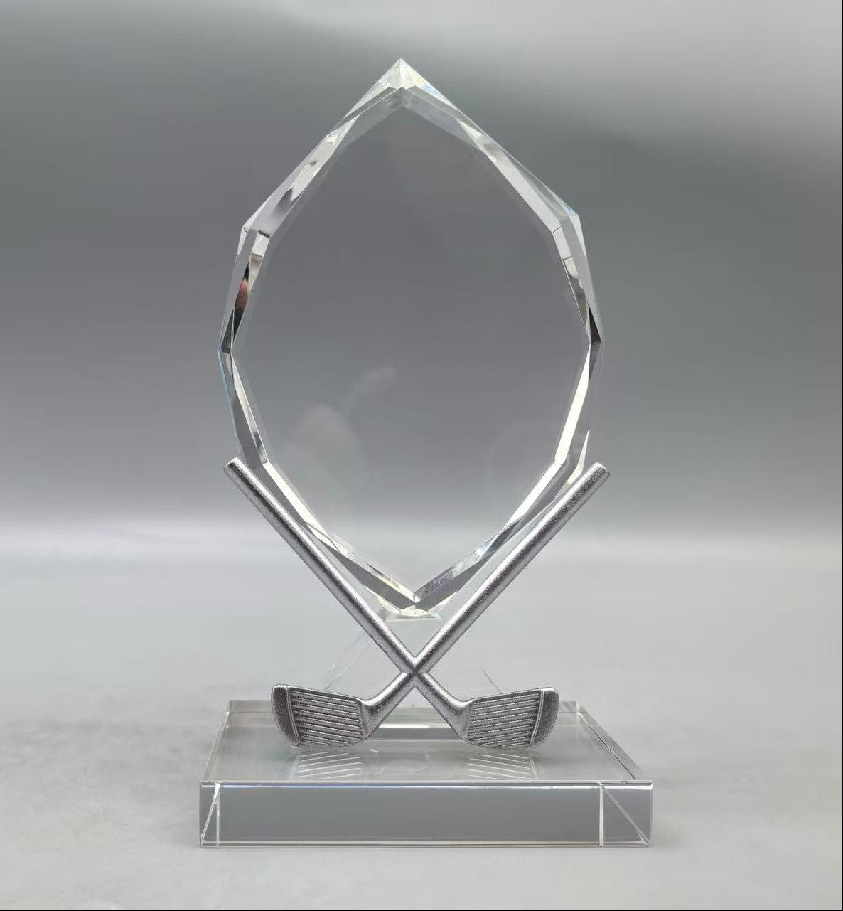 Crystal Arrow Award with Crossed Golf Clubs