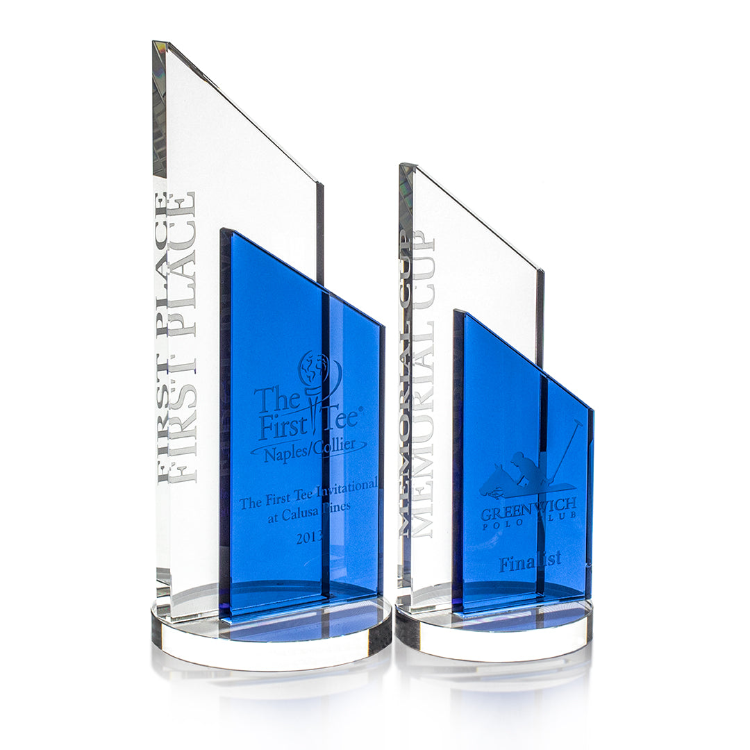Crystal Award with Blue Panel