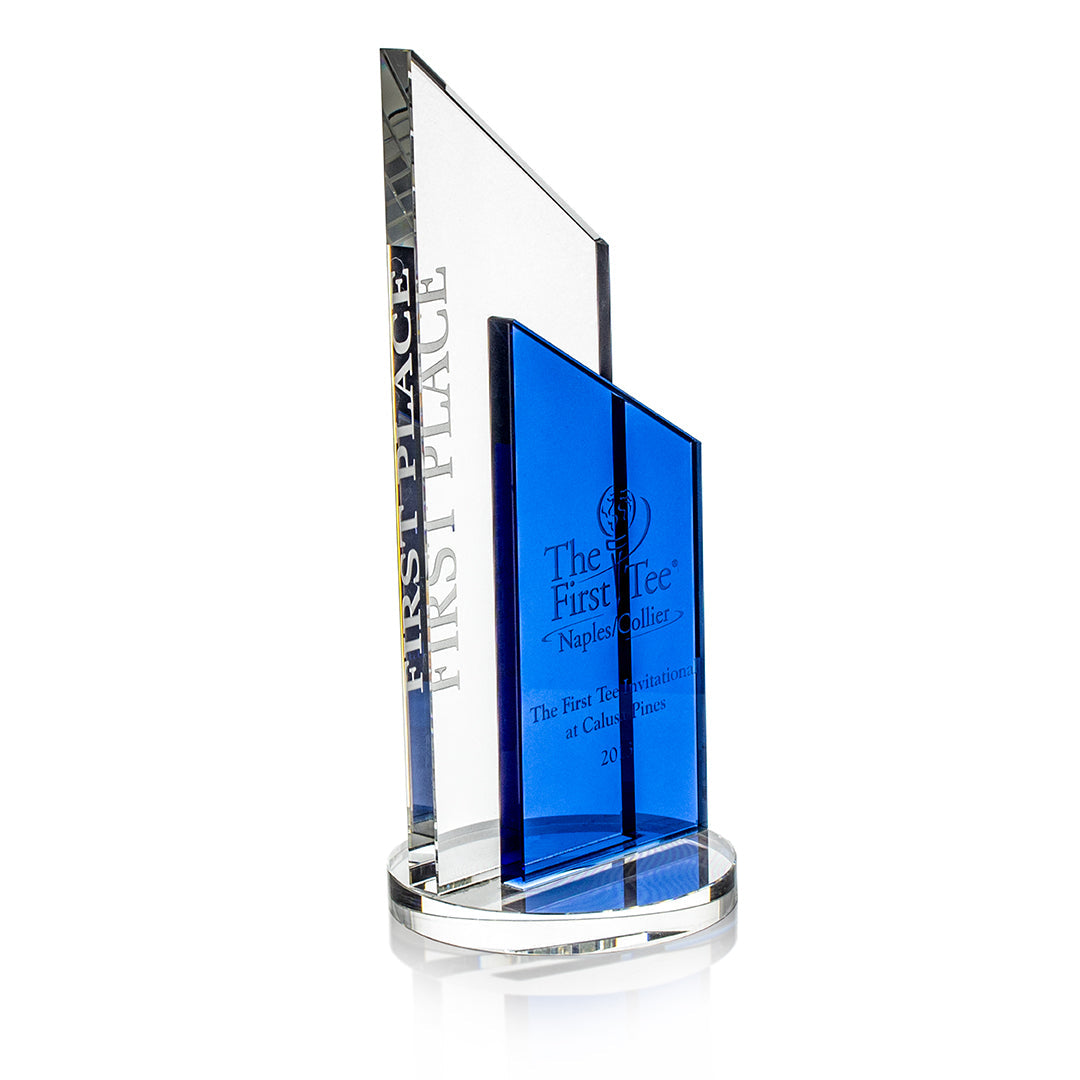 Crystal Award with Blue Panel