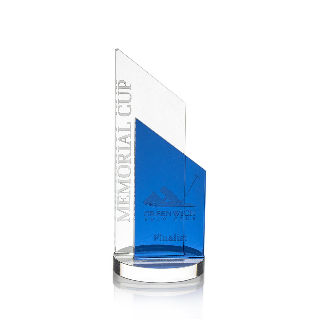 Crystal Award with Blue Panel