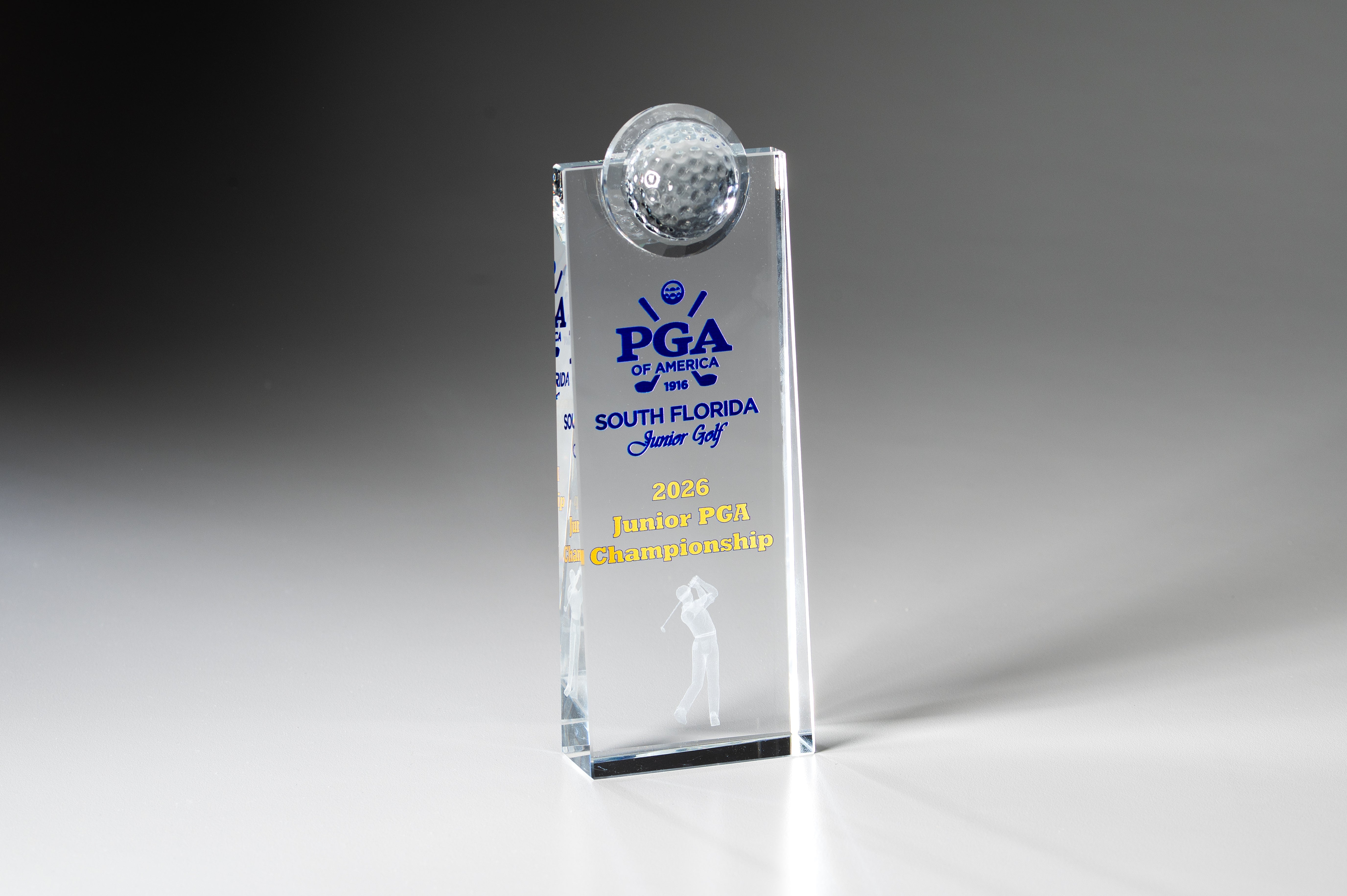 Crystal Golf Obelisk with 3D Image 3D