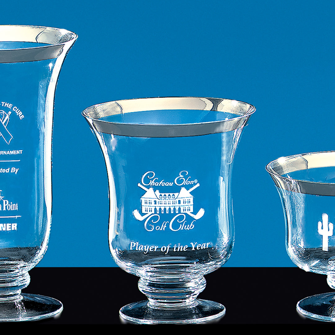 Crystal Vase with Platinum Rim