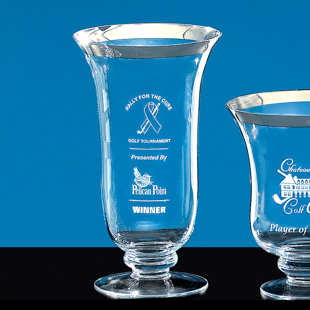 Crystal Vase with Platinum Rim