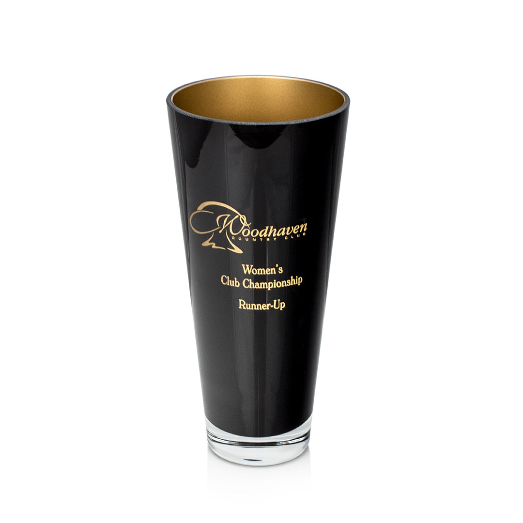 Ebony Funnel Vase with Gold Lining