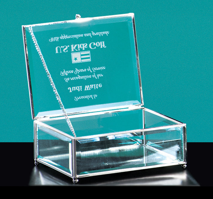 Glass Hinged Rectangular Box