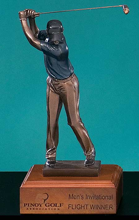 Male Tinted Swing Golf Statue