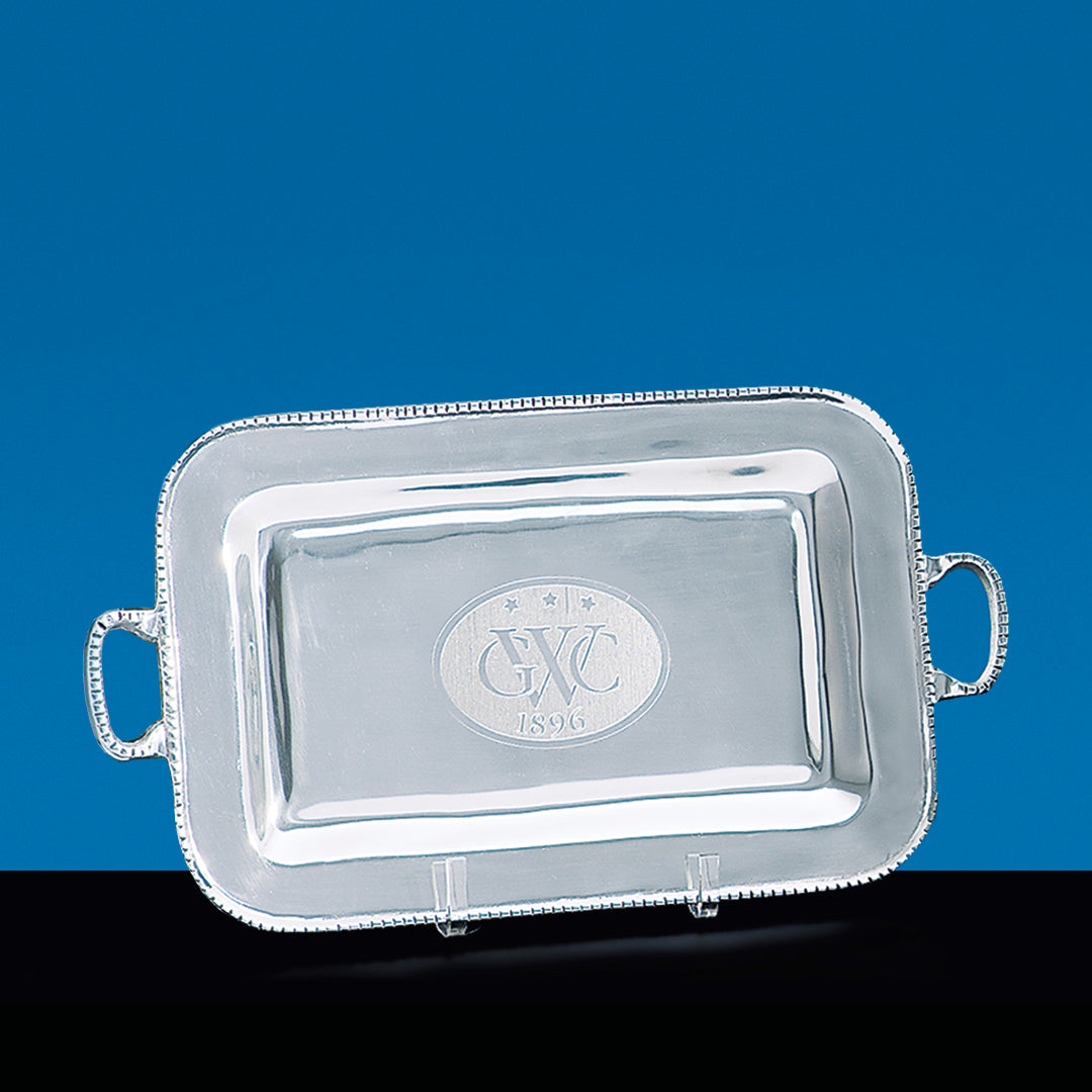 Metal Tray w/beaded rim - Prize Possessions  